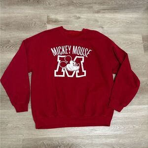 Disney Mickey Mouse Red Crew Neck Sweater